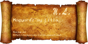 Mogyorósy Lilla névjegykártya